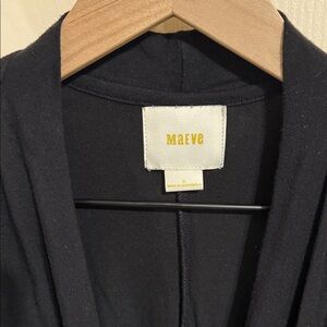 Maeve Black Draped Flowy Neck Top